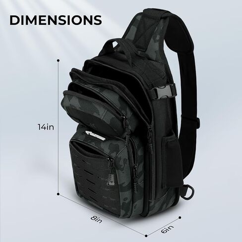 KastKing Blowbak Fishing Sling Bag, Fishing Backpack with Rod Holder | Fishing Bag Storge Fishing Gear, Gift for Men, Molle System, Water-Resistant Material in Kuwait
