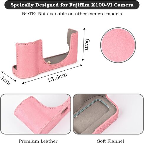 X100VI Camera Case,PU Leather Camera Half Case Compatible with Fujifilm X100VI Digital Camera - Green in Saudi Arabia