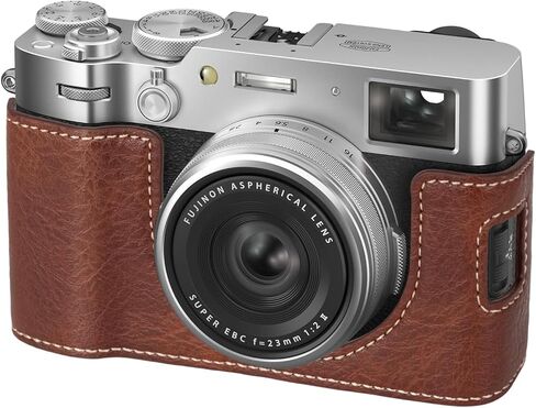 X100VI Camera Case,PU Leather Camera Half Case Compatible with Fujifilm X100VI Digital Camera - Green in Saudi Arabia