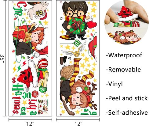 Mfault Have a Magic Christmas Wall ملصقات لاصقة، عيد الميلاد السحري المعالج الوحش كتاب البومة ديكورات الأطفال الصبي الفتيات غرفة نوم الفن، السنة الجديدة 2025 المنزل المطبخ غرفة المعيشة ديكور هدايا العيد in Saudi Arabia