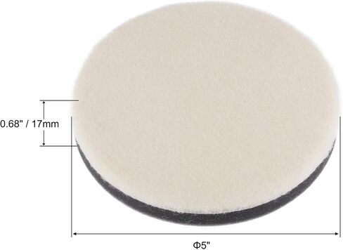 uxcell 5" Wool Felt Sponge Polishing Pad Hook and Loop Buffing Wheel Fine Polishing for Orbital Polisher Buffer 2 Pcs in Saudi Arabia