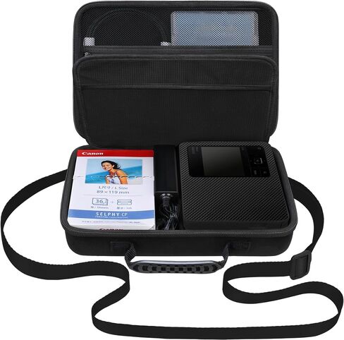Elonbo Carrying Case for Canon SELPHY CP1500 Compact Photo Printer, Portable Bluetooth Instant Print Camera Storage Holder Bag, Mesh Bag Fits Zink Photo Paper Cable, Black+Inside Black in Saudi Arabia
