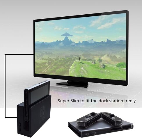 حافظة كمبيوتر Hikfly للألعاب المحمولة مع غطاء شاشة كريستال سائل لجهاز Nintendo Switch (أسود) in Saudi Arabia