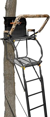 Muddy MLS1550 Skybox Deluxe 20' Tall Single Steel Ladder Tree Stand with Adjustable Padded Shooting Rail for Big Game & Hunting in Saudi Arabia
