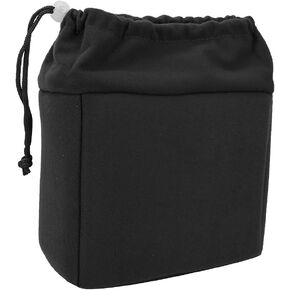 Fydun Camera Insert Bag Camera Carrying Case Waterproof Shockproof DSLR Camera Lens Insert Bag Padded Case with Drawstring Nylon Material (Black)