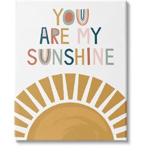 Stupell Industries You are My Sunshine Phrase Children's Sun Rise Canvas Wall Art, 16 x 20, Yellow