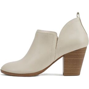 Soda “GAMEY" ~ Women Almond Toe V-Cut Slip-On Medium Stack Heel Ankle Bootie Shootie