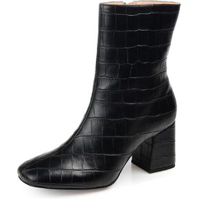Journee Womens Trevi Inside Zip Block Heel Booties
