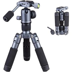 Portable Desktop Mini Tripod with Panning Handle, 20" / 52cm Desk Tabletop Aluminum Alloy Tripod with 360° Ball Head, Compact Tripod for DSLR Camera Video Camcorder, Load up to 13lb / 6kg