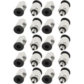 uxcell 20pcs M5 Male Thread Dia 4mm Push in Joint Pneumatic Connector Quick Fittings