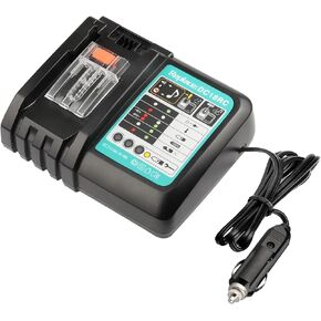DC18RC Rapid Car Charger for Makita Battery 14.4V-18V use on Car, Compatible with Makita Battery BL1850 BL1840B BL1820 BL1815 BL1860 BL1430 BL1450