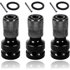 Drill Socket Adapter Quick Release Impact Driver Socket Adapter for Drill 3PCS 1/2-Inch Square Drive to 1/4-Inch Hex Socket Adapter Converter Chuck Adaptor Drill Socket Adapter Impact Drill Adapter