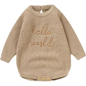 Douhoow Baby Sweater Romper Baby Girl Boy Knit Romper Sweatshirt Romper Infant Fall Winter Festival Clothes
