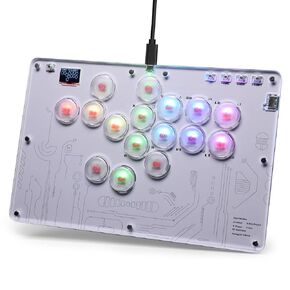 yoxxzus Leverless Arcade Stick 16Keys All-Button Arcade Controller, Wired Leverless Controller Street Fight for PC/PS3/PS4/Switch/Steam