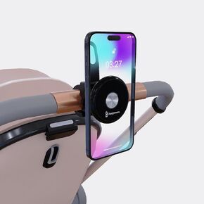 Magnetic Stroller Phone Holder, MagSafe Compatible Phone Mount for Strollers, Bikes, Great for Parents, Adjustable Handlebar Strap - Workout Bike, Shopping Cart Handlebars