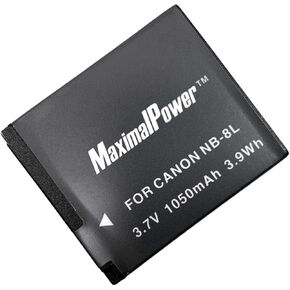 بطارية ليثيوم أيون بديلة من Maximal Power DB CAN NB8L لكاميرات Canon NB8L وCanon A3100IS وA3000IS الرقمية (أسود) in Kuwait