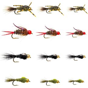 Outdoor Planet Premium Fly Fishing Flies Kit Fly Assortment Trout Bass Fishing | Dry Flies, Wet Flies, Nymphs, Hopper, Caddis, Worm | Trout, Bass, Steelhead Fishing