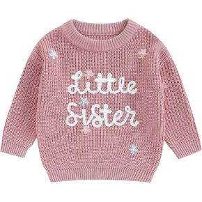 Toddler Baby Girl Boy Knitted Sweater Cardigan Crewneck Long Sleeve Pullover Sweatshirt Top Infant Winter Outfits