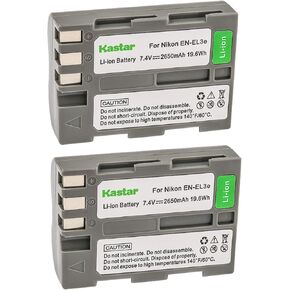 Kastar EN-EL3E Battery (2-Pack) for EN-EL3e, EN-EL3a, EN-EL3, MH-18, MH-18a and 50, D70, D70s, D80, D90, D100, D200, D300, D300S, D700 Cameras