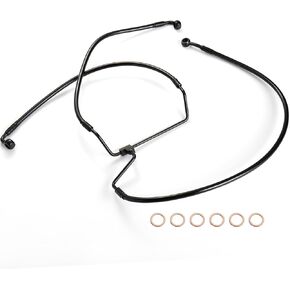 +2" Extended Front Brake Line Kit for 2014-up Harley Touring No ABS Models 12" Handlebars Extension, Stainless Steel Braided Brake Cable of Road Glide, Road King, Street Glide,Electra Glide