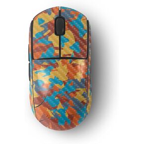 MightySkins Carbon Fiber Skin Compatible with Logitech G Pro Wireless Gaming Mouse - Retro Camouflage | Protective, Durable Textured Carbon Fiber Finish | Easy to Apply