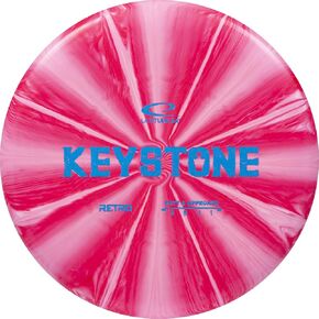 Latitude 64 Retro Burst Keystone Disc Golf Putter, Interactive Family Outdoor Games, Men and Women Frisbee Golf Putt & Approach Disc, 175g+, Stamp Shade of Disc Color & Burst Pattern May Vary