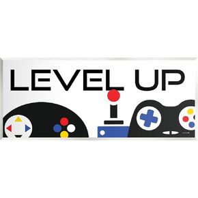 Stupell Industries Level Up Varied Gaming Controllers Wall Plaque Art, Design by Yass Naffas Designs