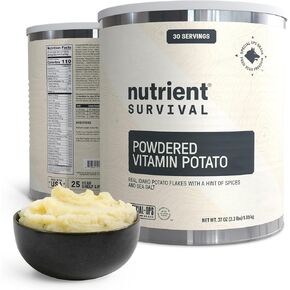 Nutrient Survival Vitamin Powdered Milk, Freeze Dried Prepper Supplies & Emergency Food Supply, 21 Essential Nutrients, Soy & Gluten Free, Shelf Stable Up to 25 Years, One Can, 60 Servings