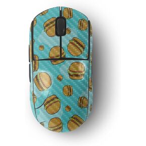 MightySkins Carbon Fiber Skin Compatible with Logitech G Pro Wireless Gaming Mouse - Burger Heaven | Protective, Durable Textured Carbon Fiber Finish | Easy to Apply