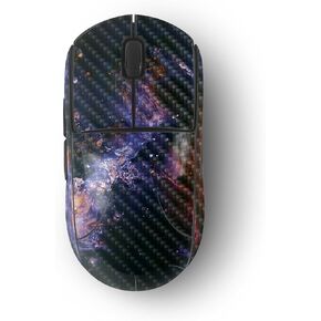 غلاف MightySkins من ألياف الكربون متوافق مع ماوس الألعاب اللاسلكي Logitech G Pro - أندروميدا | لمسة نهائية واقية ومتينة من ألياف الكربون | سهل التطبيق والإزالة وتغيير النمط