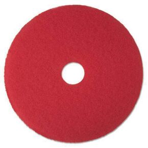 3M 08387 Low-Speed Buffer Floor Pads 5100, 12-Inch Diameter, Red, 5/Carton