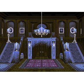 10x8Ft Halloween Haunted House Backdrop Medieval Castle Spooky Cobweb Staircase Scary Indoor Photography Backdrop Gothic Vintage Wooden Photo Wall Kids Adult Portrait Banner Props