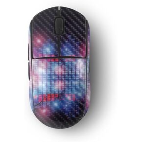 MightySkins Carbon Fiber Skin Compatible with Logitech G Pro Wireless Gaming Mouse - Neon EQ | Protective, Durable Textured Carbon Fiber Finish | Easy to Apply, Remove, and Change Styles