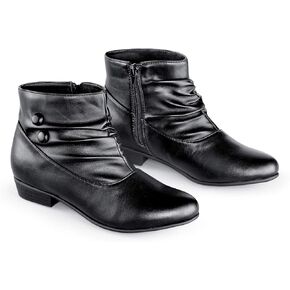 Collections Etc Extra-Wide Width Short Scrunched Button Detail Boots