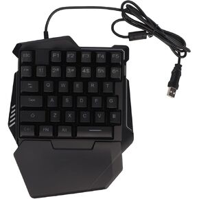 ASHATA Portable One Handed Gaming Keyboard, 35 Keys Half Keyboard, RGB Backlit Mini Gaming Keypad Ergonomic Game Controller for PC Gamer, Silent Keys