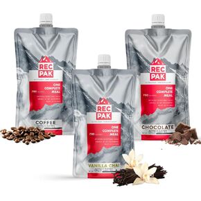 RecPak Ultralight Backpacking Food, Hiking Food, Camping Food, Meal Replacement, Survival Food, Emergency Supplies, MRE Meals For Your Next Adventure | Mixed Flavors, 3 Servings