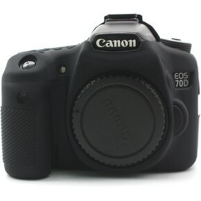 CEARI Silicone Protective Housing Camera Case Body Frame Shell Cover for Canon EOS 70D Digital Camera - Black