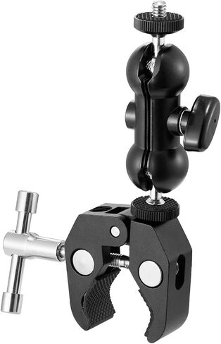 WANBY Double Ballhead Magic Arm Camera Clamp Mount Monitor Mount Bracket with Super Clamp with 1/4" and 3/8" Thread for DSLR Camera Rig, LCD Monitor, LED Flash Lights in Kuwait