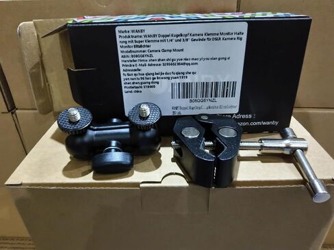 WANBY Double Ballhead Magic Arm Camera Clamp Mount Monitor Mount Bracket with Super Clamp with 1/4" and 3/8" Thread for DSLR Camera Rig, LCD Monitor, LED Flash Lights in Kuwait