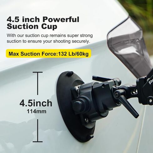 Came-TV Camera Suction Mount Suction, Multifunctional Shock Absorber Arm Video Stabilizer for Pocket 2, Pocket 3, OSMO, Cup Camera Mount, 1/4" Mounting Holes Car Mount & for 360 Action Camera in Saudi Arabia