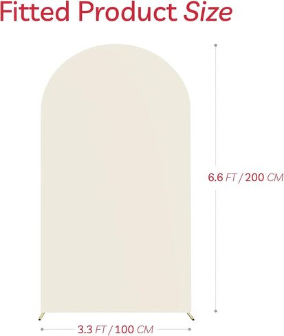 مجموعة من 2 غطاء خلفية قوس عالي المرونة ومقاوم للتجاعيد غطاء قوس من قماش سباندكس سميك غير شفاف مستدير غطاء خلفية كيارا لحفلات الزفاف وأعياد الميلاد وحفلات الهالوين 6FT، 7.2FT بيج in Kuwait