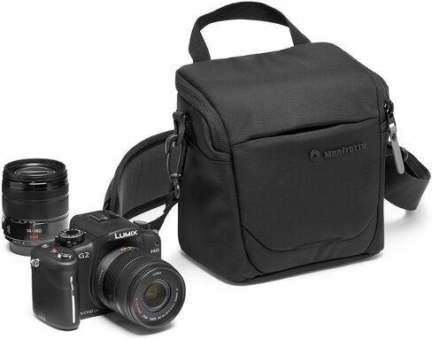 Manfrotto Advanced Shoulder Bag S III, Camera Bag for Mirrorless Camera with Lens, Camera Case with Tripod Mount and Rain Cover, Photography Accessories in Saudi Arabia