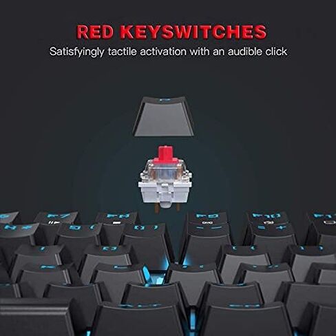MOTOSPEED CK104 RGB LED Backlit Wired Mechanical Gaming Keyboard, 104 Keys Hot-Swap Mechanical Keyboard w/Aluminum Base, Upgraded Socket and Noise Absorbing Foams, Soft Tactile Red Switch ﻿ in Kuwait