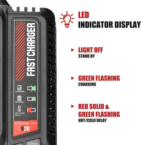 Munikind V20 CMCB104 Fast Battery Charger Replacement for Craftsman 20v Charger Compatible with Craftsman V20 Lithium Battery CMCB201 CMCB202 CMCB204 CMCB205 CMCB206 in Kuwait