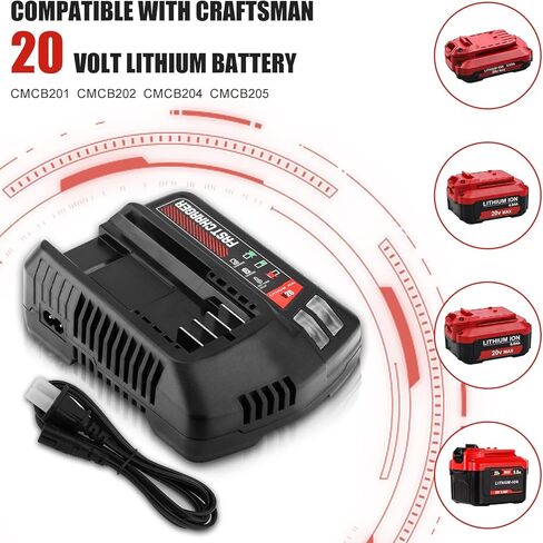 Munikind V20 CMCB104 Fast Battery Charger Replacement for Craftsman 20v Charger Compatible with Craftsman V20 Lithium Battery CMCB201 CMCB202 CMCB204 CMCB205 CMCB206 in Kuwait