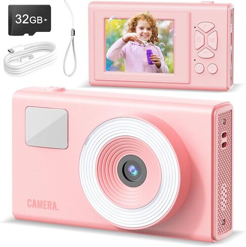 Digital Camera, UHD 4K Kids Camera, 48MP 16x Digital Zoom Point and Shoot Camera, Auto Focus, 3-Speed Fill Light, Anti-Shake Compact Small Camera for Teen Adult Beginner(Black) in Saudi Arabia