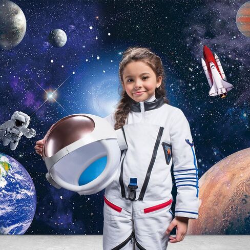 7x5 FT Space Astronaut Photo Backdrop Cosmic Galaxy Stars Newborn Gift Photography Background Children Birthday Party Cake Table Decorative Banner in Kuwait