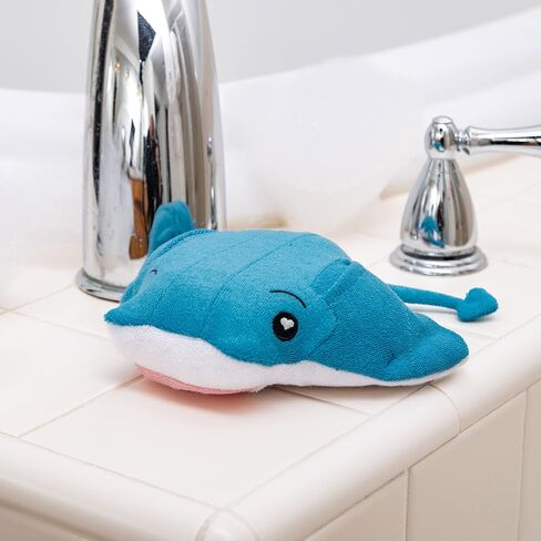 SoapSox Kids Exfoliating Bath Scrub (Ray The Manta) - Soft Animal Toy Wash Cloth Sponge with Soap Pocket Insert - Fun Loofah Characters for Babies, Kids and Children in Saudi Arabia