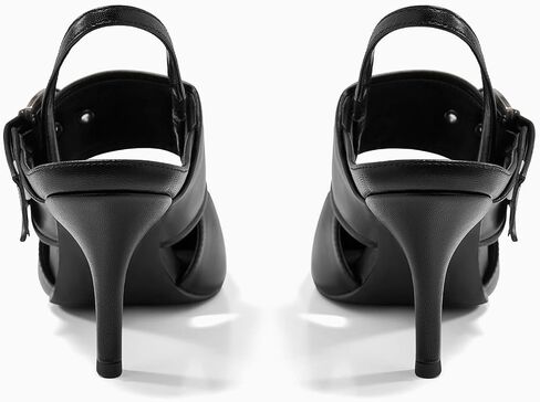 Coutgo Womens Slingback Pumps Closed Pointed Toe High Heels Belt Buckle Strap Dressy Work Shoes in Saudi Arabia