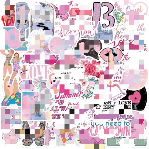 100pcs Pop Singer Stickers, Waterproof Album Female Singer Music Sticker Laptop Decals, Cute Vinyl Sticker Decals for Water Bottle Phone Fridge Guitar Party Favors Gift Sticker for Kid Teen Girl Fans in Saudi Arabia